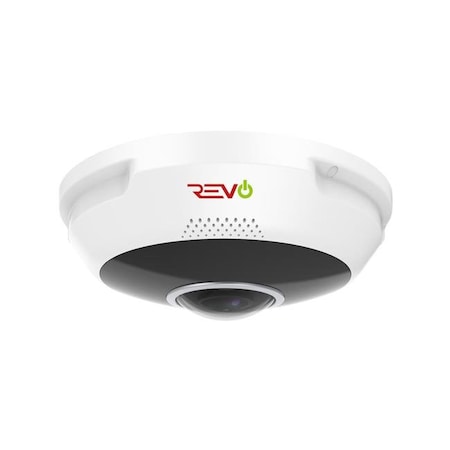 Revo America Revo America RUCFE4K-1C Ultra Plus HD 4K IP Indoor & Outdoor Audio Capable Fisheye Dome Surveillance Camera with 360 deg Panoramic Coverage RUCFE4K-1C